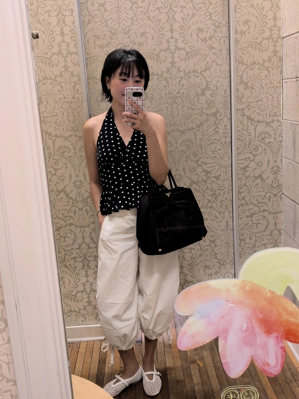 Prada Black Nylon Tote with Signature Bow and Gold Logo - Picture 13 of 13